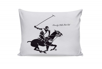 Set 2 fete perna din bumbac, Beverly Hills Polo Club BHPC 004 Alb / Lila, 50 x 70 cm