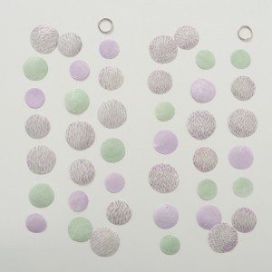 Set 2 ghirlande decorative din scoici Capiz Verde / Mov, L180 cm