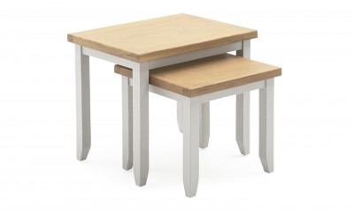 Set 2 mese din lemn de pin si MDF Ferndale Grey / Oak, L57xl42,5xH50 cm