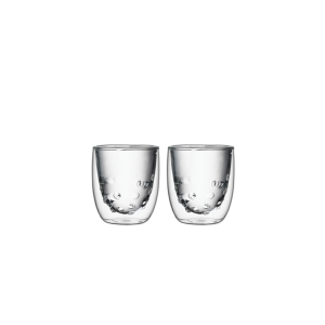 Set 2 pahare cu pereti dubli Elements, Water, QDO, 75 ml