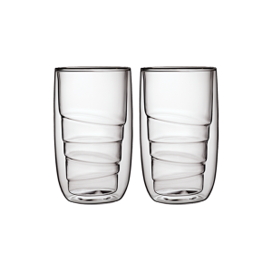 Set 2 pahare cu pereti dubli Elements, Wood, QDO, 350 ml