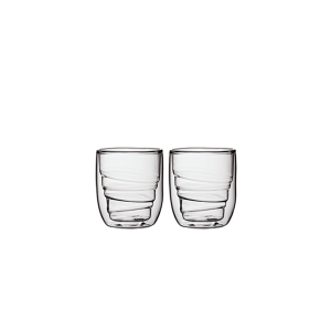 Set 2 pahare cu pereti dubli Elements, Wood, QDO, 75 ml
