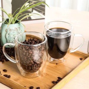 Set 2 pahare din sticla cu pereti dubli, Cups Transparent, 250 ml