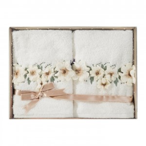Set 2 Prosoape baie din bumbac Luiza Bej