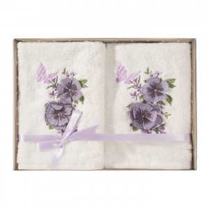 Set 2 Prosoape baie din bumbac Sofia Crem