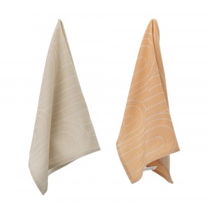 Set 2 prosoape de bucatarie din bumbac, Lines Multicolor, 50 x 70 cm