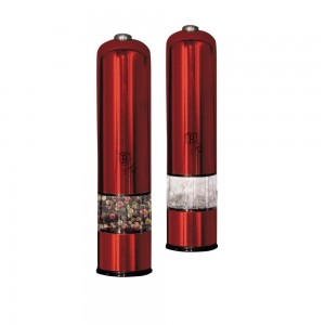 Set 2 rasnite electrice cu LED, pentru sare / piper, Metallic Line Burgundy