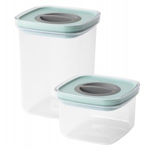 Set 2 recipiente pentru depozitare Smart Leo Line Verde Mint