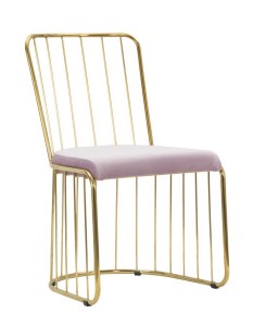 Set 2 scaune din metal, tapitate cu stofa Celeste Rose / Auriu, l47xA56xH82 cm