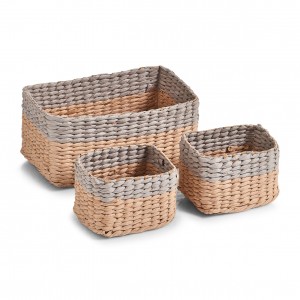 Set 3 cosuri pentru depozitare, Natural Grey Paper