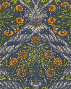 Set 3 role Tapet Imprimat Digital Floral Ornament