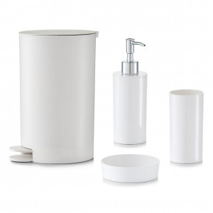 Set 4 accesorii pentru baie din plastic, White