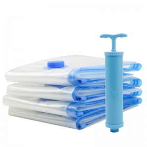 Set 4 saci pentru vidat si pompa vacuum inclusa, Air Baker Transparent, L100xl80 cm / L80xl60 cm / L70xl50 cm / L60xl40 cm