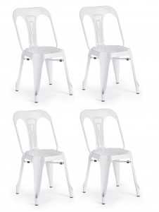 Set 4 scaune din metal Minneapolis Alb, l44xA53xH83 cm
