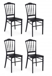 Set 4 scaune din plastic Cooper Negru, l40,5xA41xH89 cm