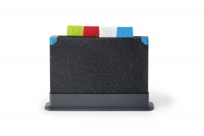 Set 4 tocatoare cu suport, din PP si ABS, L29,2xl22,3xH0,5 cm, Pages Gri Inchis