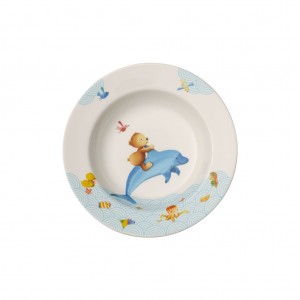 Set 6 farfurii adanci pentru copii, din portelan, Happy As A Bear Large Multicolor, 19,5 cm, Villeroy & Boch