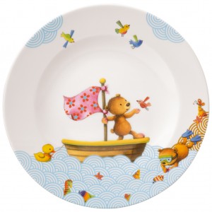 Set 6 farfurii intinse pentru copii, din portelan, Happy As A Bear Multicolor, 21,5 cm, Villeroy & Boch