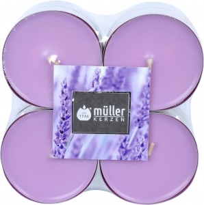 Set 8 lumanari parfumate tip pastila Maxi Lavanda Mov, Ø5,7xH2,2 cm