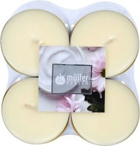 Set 8 lumanari parfumate tip pastila Maxi Soft Creme Ivoir, Ø5,7xH2,2 cm