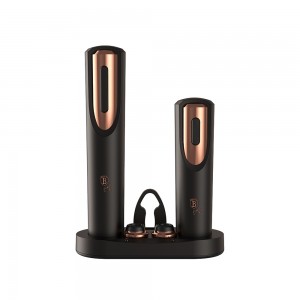 Set cadou cu 5 accesorii pentru vin si suport inclus, Black Rose 