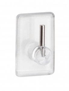 Set carlige pentru perete, din plastic, Curtain Transparent, L2xl1,5xH3 cm, 4 piese