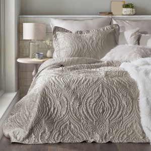 Set cuvertura si fata de perna Grace Beige, 170 x 210 cm