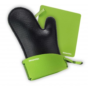 Set manusa bucatarie si suport oala Kitchen Grips, Standard, Black / Green