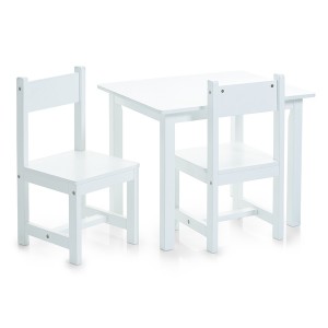 Set masa + 2 Scaune pentru copii, din MDF, Scandi Alb, L59xl47xH45 cm