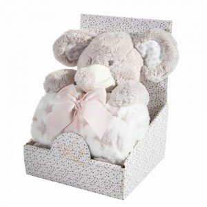 Set paturica cu ursulet, pentru bebe, Toys Alb / Violet 100 x 75 cm