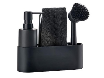Set pentru spalat vase Single 330446 Negru, L22xl6,7xH19 cm, 4 piese, Zone Denmark