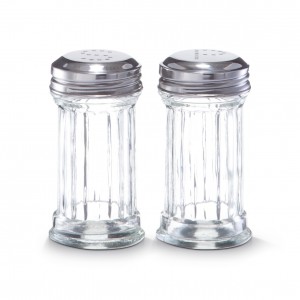 Set solnita si pipernita S&P, sticla si inox, 60 ml, Ø 5xH9,5 cm