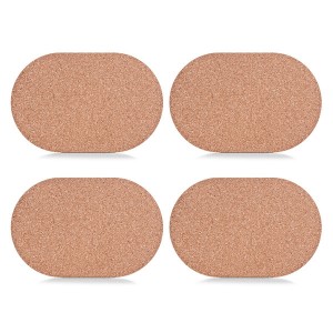 Set suport vesela din pluta, Placemat Oval Natural, 4 piese, L44xl29 cm