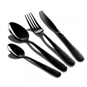 Set tacamuri din otel inoxidabil, 24 piese, Abstract Cutlery Sets Black