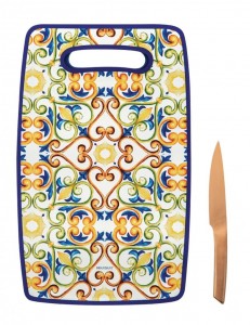 Set tocator si cutit, din polipropilena si otel inoxidabil, Medicea Multicolor