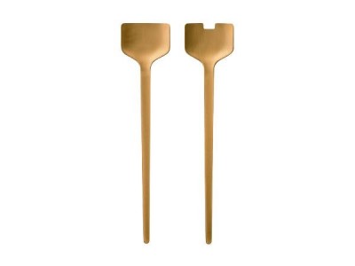 Set ustensile din otel pentru salata Peili Brass 330434, L29,7xl46,5 cm, 2  piese, Zone Denmark