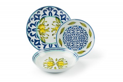Set vesela din portelan, 18 piese, Amalfi Dinner Multicolor