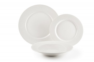 Set vesela din portelan, 18 piese, Parigi Dinner Alb