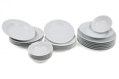 Set vesela din portelan, Anniki Dinner Alb, 24 piese