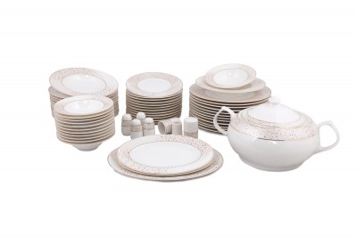 Set vesela din portelan, Ethel Dinner Multicolor, 61 piese
