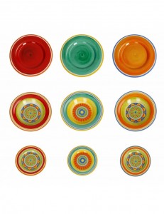 Set vesela din portelan, Mediterranea Multicolor, 18 piese