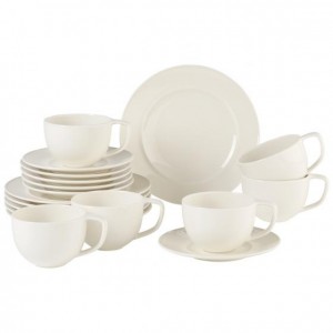 Set vesela din portelan, Neo Breakfast Alb, 18 piese, Villeroy & Boch