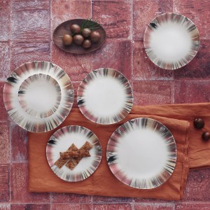 Set vesela din portelan, Norma Dinner Multicolor, 24 piese