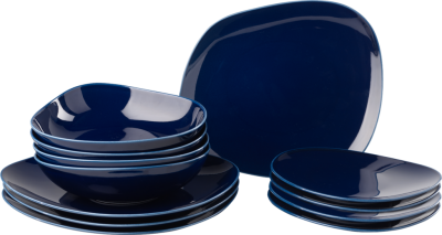 Set vesela din portelan, Organic Bleumarin, 12 piese, Villeroy & Boch