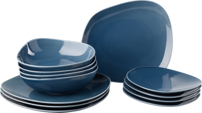 Set vesela din portelan, Organic Turcoaz, 12 piese, Villeroy & Boch