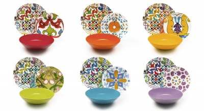 Set vesela din portelan si ceramica, 18 piese, Lisbona Dinner Multicolor