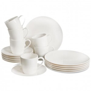 Set vesela din portelan, Voice Basic Breakfast Alb, 18 piese, Villeroy & Boch