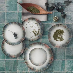 Set vesela din portelan, Yasmin Dinner Multicolor, 24 piese