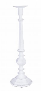 Sfesnic din aluminiu, Chandana L Alb Antichizat, Ø17xH59 cm