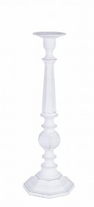 Sfesnic din aluminiu, Chandana S Alb Antichizat, Ø17xH53 cm